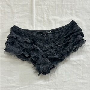 Black Lace Ruffle Bloomers